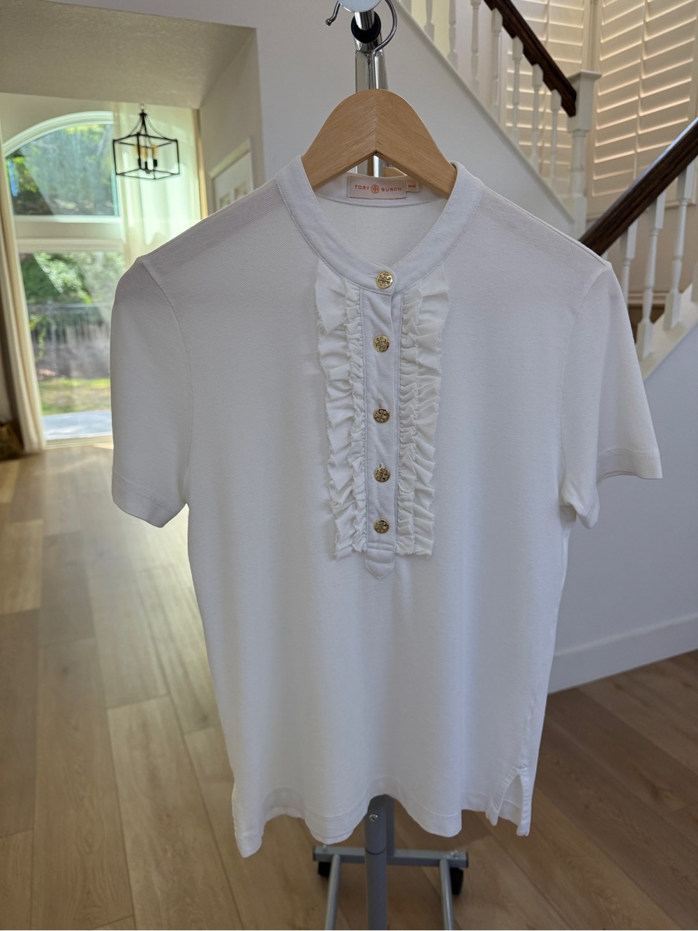 Tory Burch White  Short Sleeve Polo